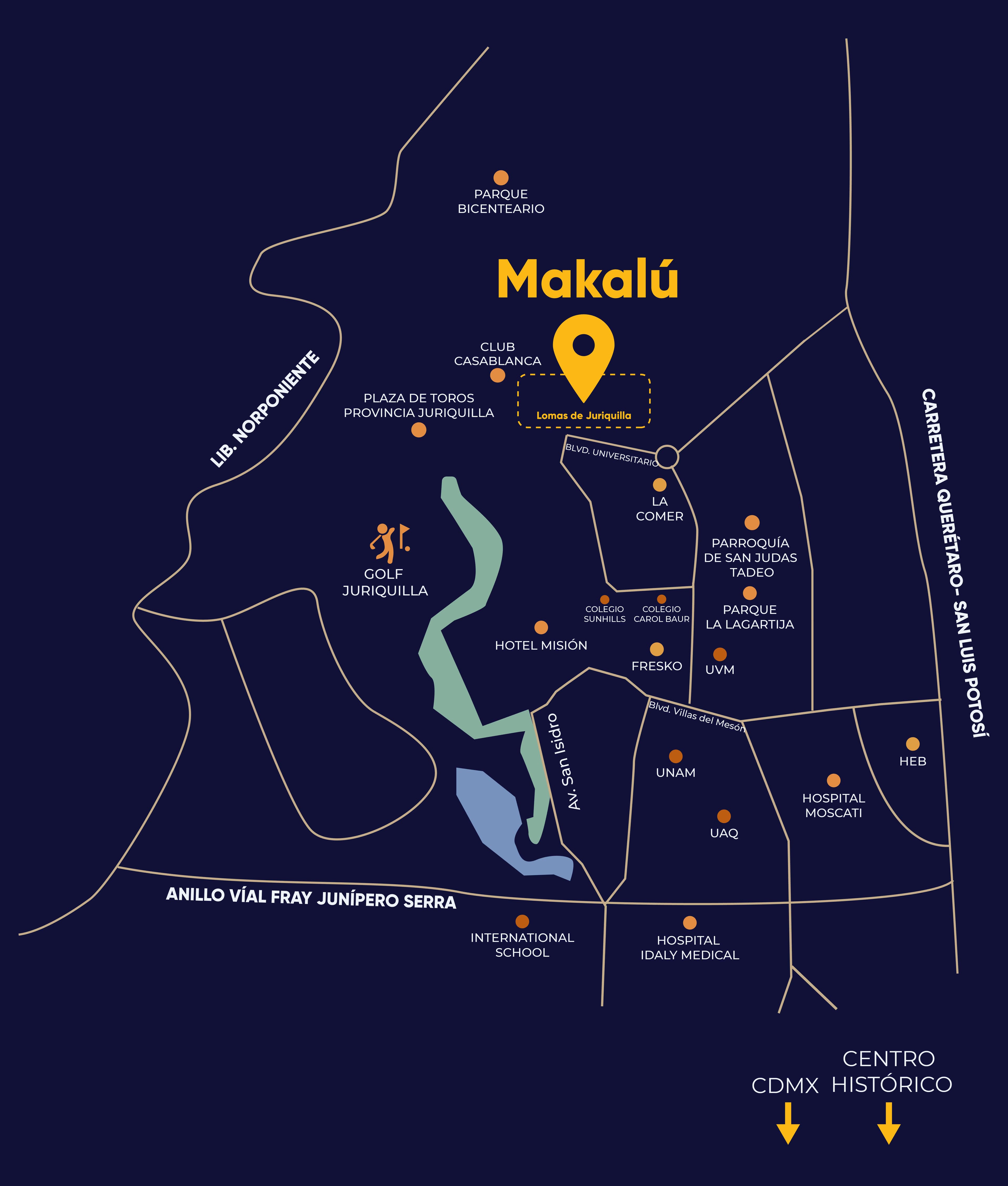 Ubicación Makalú Juriquilla